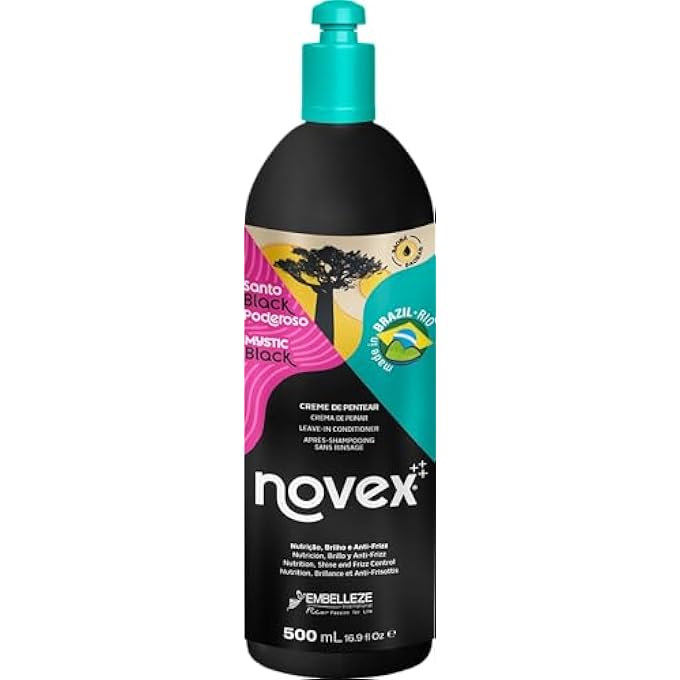 NOVEX MISTIC BLACK LEAVE IN CONDITIONER, WITH BAOBAB OIL, RELAXED OR COLORED HAIR, 17.6 FO, BOTTLE - Image 1